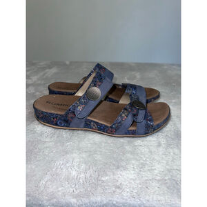 Women's Romika Blue Multicolor Floral Sandals Size 9 EU 40